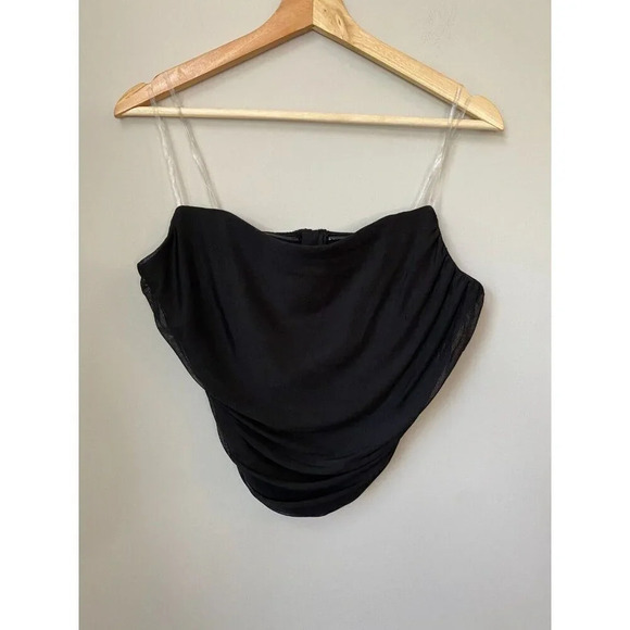 BRAND NEW Steve Madden Women's Size Large Dahlia Corset Boning Zip Up Top Black - Picture 4 of 16